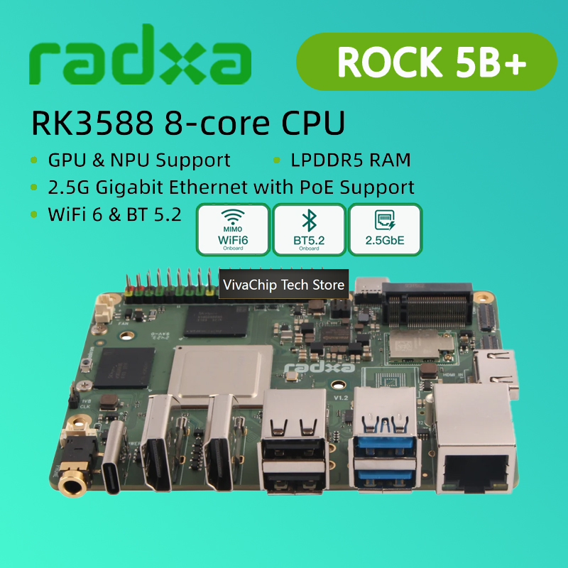 VivaChip TechRadxa ROCK 5B+ Ro - Rockchip Rk3588 Development Board 评论和价格